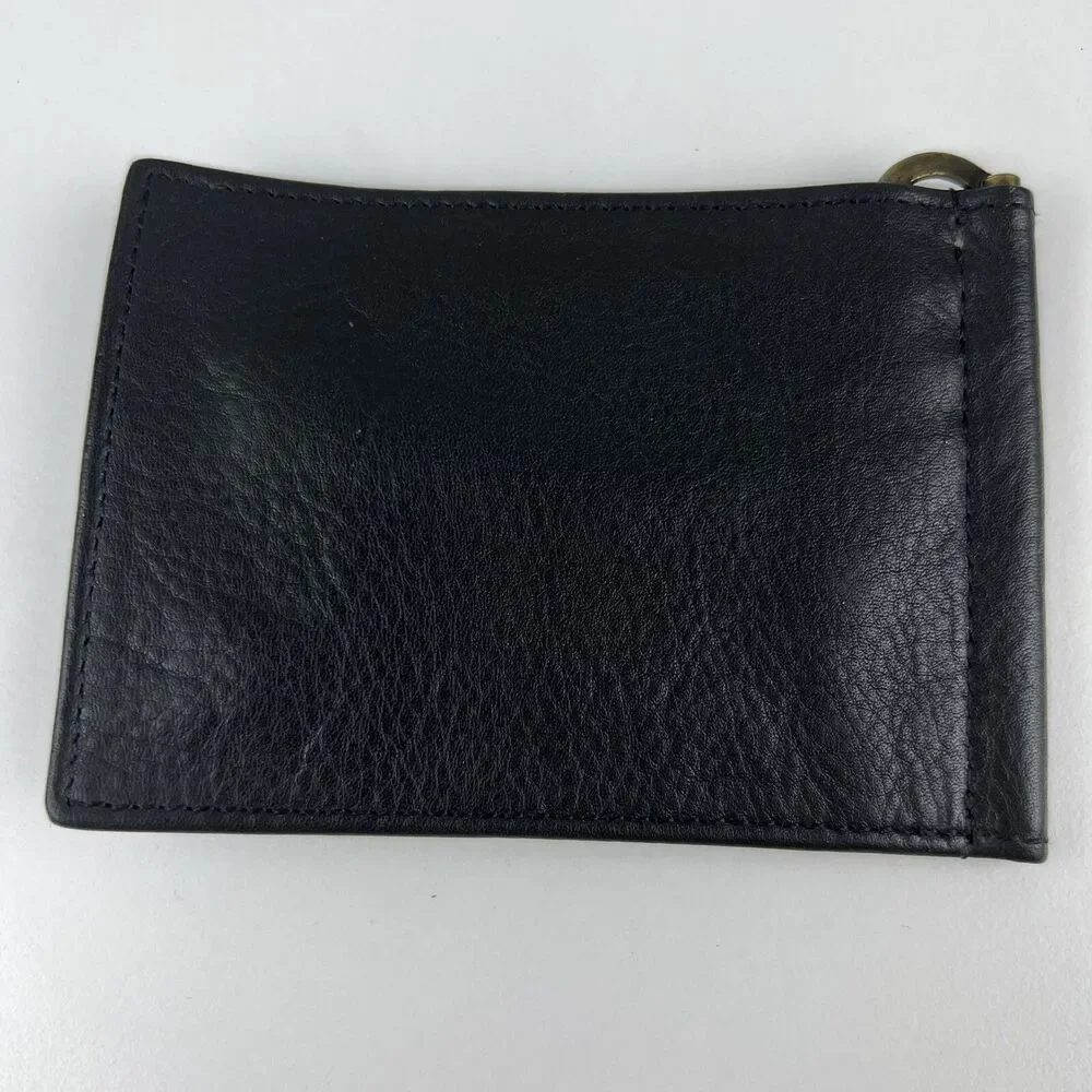 Belton DO50 Black Symphony Leather Men's Flip Money Clip 6 Slot Bifold Wallet